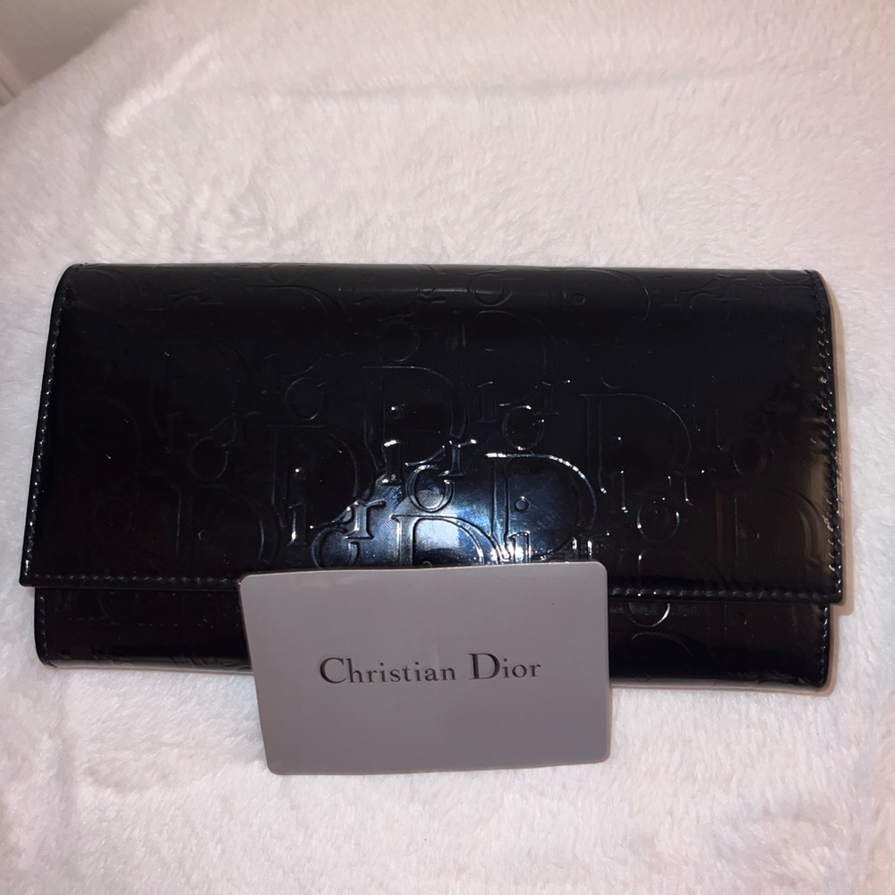 Dior Amethyst Patent Leather Logo Ultimate Continental Wallet